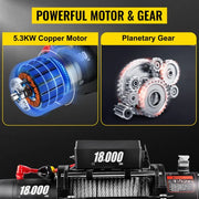 View 18000LBS Electric Winch 12V Steel Cable Off-road ATV UTV Truck Towing Trailer image 3