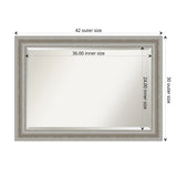 Beveled Bathroom Wall Mirror, Silver Frame Decorative Vanity Mirror for Bathroom, Bedroom and Entryway