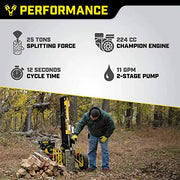 View Champion Power Equipment-100251 25-Ton Horizontal/Vertical Full Beam Gas Log Splitter with Auto Return image 3