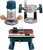 View BOSCH 1617EVSPK Wood 12 Amp Router Tool Combo Kit - 2.25 Horsepower Plunge Router & Fixed Base with a Variable Speed image 1