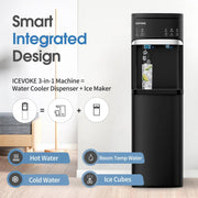 View Self-Cleaning Water Dispenser with Ice Maker, Bottom Load, Black image 2