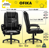 400 LBS Big and Tall Office Chair, Heavy Duty Ergonomic Computer Desk Chair for Home Office and Workspace