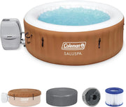 View Coleman SaluSpa Miami AirJet 2 to 4 Person Round Inflatable Hot Tub Portable Outdoor Spa with 120 Soothing AirJets and Insulated Cover, Black image 1