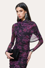 Georgia Ruched Mesh Dress