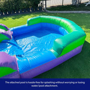 View 2025 HeroKiddo Resbaladilla Acuática Inflable de Grado Comercial de 16' con Piscina Adjacente para Niños y Adultos (con Ventilador), Uso Mojado y Seco image 5