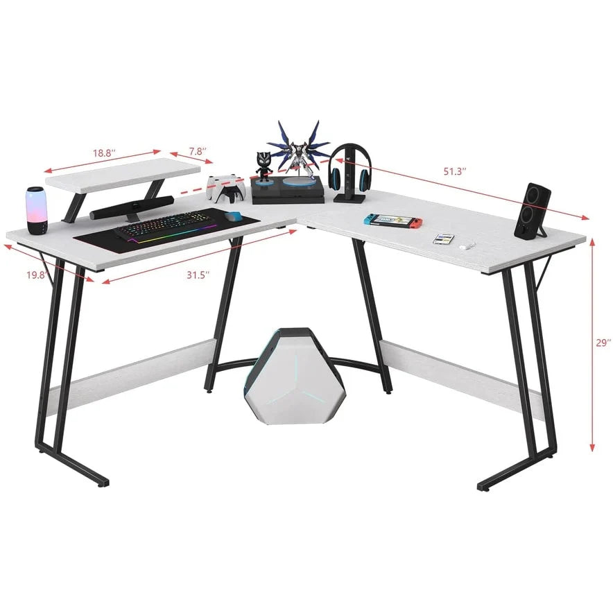 L Shaped Gaming Desk, Corner Computer PC Workstation for Gaming, Home Office and Study