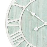 Green Blue Quartz Coastal Wall Clock, Decorative Nautical Wall Clock for Living Room, Bedroom and Home Decor