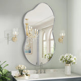 Asymmetrical Irregular Wall Mirror, Modern Decorative Accent Mirror for Living Room, Bedroom and Entryway