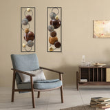 Set of 2 Modern Gold and Brown Metal Wall Decor, Abstract Decorative Wall Art for Living Room, Bedroom and Home Decoration