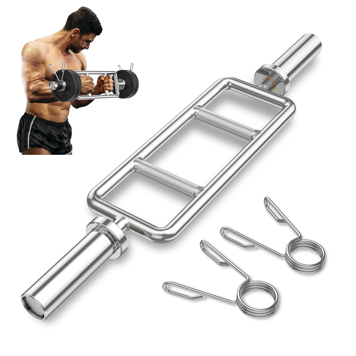 34" Olympic Triceps Bar – Tricep Curl Bar for Olympic Plates