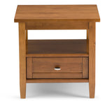 20 Inch Wide Solid Wood Rectangle End Table, Transitional Side Table