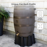 50 Gallon Rain Barrel with Brass Spigot, Large Outdoor Rainwater Collection and Storage Container for Garden
