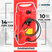 View 14 Gallon Portable Gas Fuel Tank with Pump, 2 Pack, Red image 3