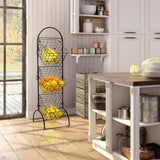 3 Tier Wall Mounted Storage Rack, Multi-Level Floating Shelf Organizer for Kitchen, Bathroom, Bedroom and Home Storage