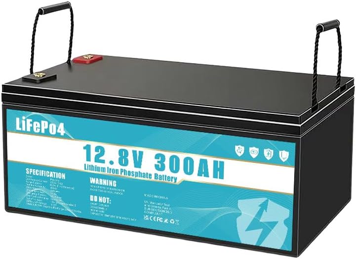 LiFePO4 Batterie 12V 300Ah Lithium Eisenphosphat Batterie, ausgestattet mit 300A BMS, Lebensdauer über 8 Jahre, geeignet für Camping, Solarenergie,
