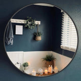 Modern Round Bathroom Vanity Mirror, Wall Mounted Circular Mirror for Bathroom, Bedroom and Home Decor