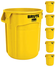 View Yellow Heavy-Duty Trash/Garbage Can, (Pack of 6) image 1
