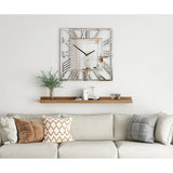 Large Modern Mirrored Wall Clock, Oversized Decorative Hanging Clock for Living Room, Bedroom and Home Decor
