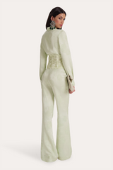Savannah Satin Jacquard Corset Shirt