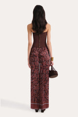 Naya Charmeuse Coral Print Pants