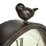 Metal Wall Clock with Bird Design, Decorative Vintage Hanging Clock for Living Room, Bedroom and Home Decor
