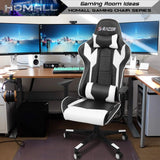 Ergonomic Leather Gaming Chair, High Back Computer Desk and Office Chair for Gaming, Home Office and Work