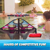Fun Pool Game for Adults and Family | Stonne Skipping Meets Swimming Pool Cornhole Game Floating | Fun For All Ages, Easy Setup, Well Made | Portable Water and Lake Toy |