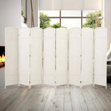 6 FT Tall Woven Fiber Room Divider, Freestanding Folding Privacy Screen