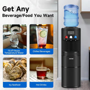 View ICEPURE Water Dispenser with Ice Maker, 3-in-1 Hot and Cold Water Cooler with Built-in Bullet Ice Maker Machine, 26.5lbs/24H, Top Loading for 3-5 Gallon Bottle, Child Safety Lock, Black image 6