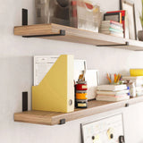 72 Inch Floating Wood Wall Shelves, Set of 2 Burnt Wood Display and Storage Shelves for Home Decor