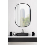 Modern Capsule Framed Wall Mirror, Decorative Oval Accent Mirror for Living Room, Bedroom and Entryway