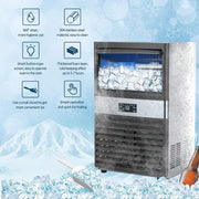 View YUTGMasst Commercial Ice 锟斤拷 110LBS/24H Stainless Steel Free-Standing Ice Machine Maker Air Cooling Ice image 2