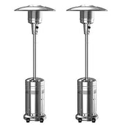 View 2 Set 48,000-BTU Umbrella Patio Propane Heater with Wheels,Stainless Steel Patio Heater,Stainless Steel Floorstanding Liquid Propane Heater Outdoor Patio,Patio Heater Standing Outdoor (Color:Silver) image 1