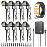 8 Pack 5W LED Landscape Lighting Kit, 3000K Warm White Low Voltage Outdoor Garden Pathway Lights