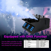 View TC-Home 3 IN 1 Stage Fog Bubble Machine with 18 RGB LED light DMX Stage Lighting Fogger Effect w/ 2 Bubble Fans image 2