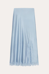 Brooke Silk Charmeuse Lace Trim Skirt
