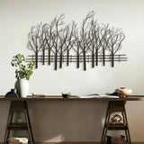 Black Metal Tree Wall Decor, Modern Forest Design Wall Art Sculpture for Living Room, Bedroom and Home Decoration