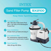 View 2025 Bomba Filtro de Arena para Piscinas Fuera de Tierra Intex 2100 GPH con Aspirador Automático image 4