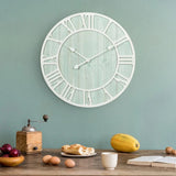 Green Blue Quartz Coastal Wall Clock, Decorative Nautical Wall Clock for Living Room, Bedroom and Home Decor