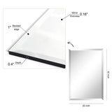 Frameless Beveled Prism Wall Mirror, Clear Square or Rectangular Decorative Mirror for Bathroom, Bedroom and Home Decor