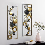 Set of 2 Modern Multi-Color Abstract Metal Wall Decor Panels, Decorative Wall Art for Living Room and Bedroom
