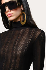 Silk Pointelle Turtleneck Sweater