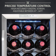 View 18 Bottle Compressor Wine Cooler Refrigerator w/Lock, Large Freestanding Wine Cellar For Red, White, Champagne or Sparkling Wine, 41f-64f Digital Temperature Control Fridge Glass Door Black image 6