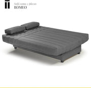 View SHIITO - Sofá Cama de 3 Plazas con Arcón Interior - 100 x 193 x 100 cm - Modelo Romeo - con Apertura Clic-Clac - Incluye 2 Cojines - Color Gris Oscuro image 3