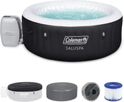 View Coleman SaluSpa Miami AirJet 2 to 4 Person Round Inflatable Hot Tub Portable Outdoor Spa with 120 Soothing AirJets and Insulated Cover, Black image 4