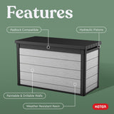 200 Gallon Resin Deck Box, Extra Large Outdoor Storage Container for Patio, Garden, Yard and Pool Area