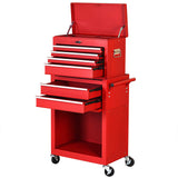 2-Piece 6-Drawer Rolling Tool Chest – Toolbox Set of 2
