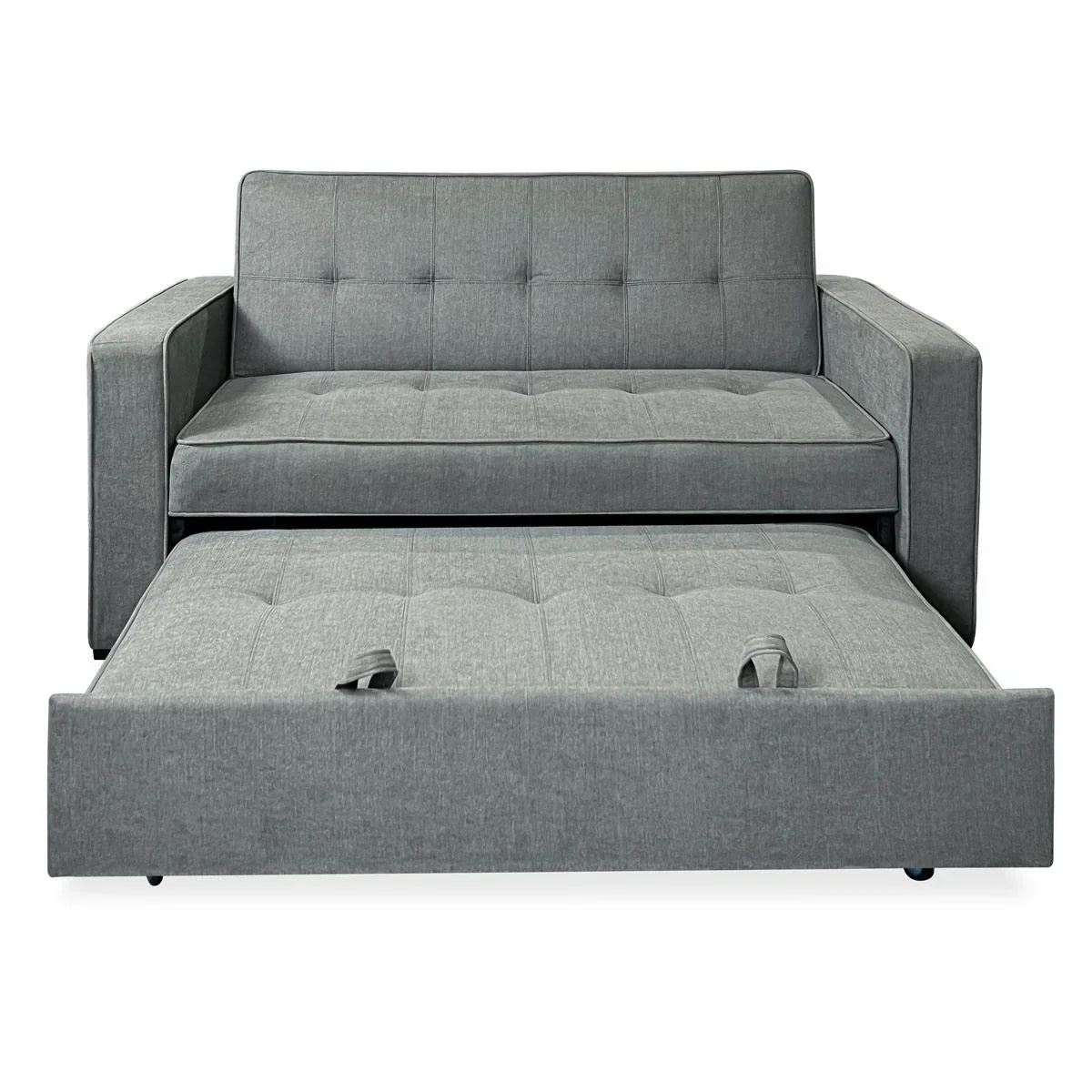 Sofá Cama De 2 Plazas Modelo Vienna Con Reposabrazos, Gris, Diseño Moderno, Práctico Y Funcional