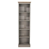 Tall Narrow Wood Bookcase, Slim Freestanding Bookshelf for Small Spaces, Home Office and Living Room