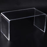 32" Clear Acrylic Waterfall Coffee Table, 20mm Thick Rectangle Modern Transparent Table for Living Room